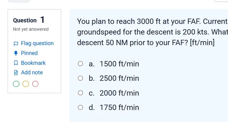 Question information panel showing the Pinned state.